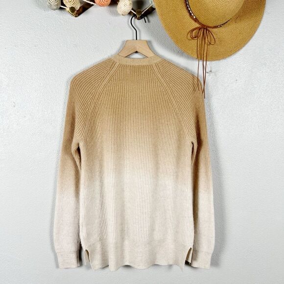 NAADAM Cashmere Ombre Cardigan Ribbed Knit Button Front Size Small - Picture 4 of 8